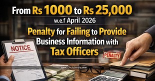 From Rs 1000 to Rs 25,000 w.e.f April 2026: Penalty for Failing to Provide Business Information with Tax Officers
