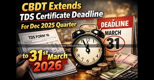 CBDT Extends TDS Certificate Deadline for Dec 2025 Quarter to 31st March 2026
