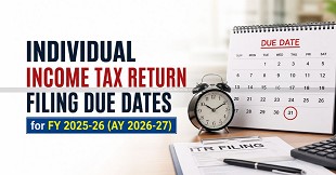 Individual Income Tax Return Filing Due Dates for FY 2025-26 (AY 2026-27)