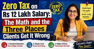 Zero Tax on Rs 12 Lakh Salary: The Math and the Three Places Clients Get It Wrong