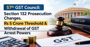 57th GST Council: Section 132 Prosecution Changes, Rs 5 Crore Threshold & Withdrawal of GST Arrest Powers