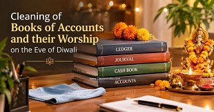 Cleaning of Books of Accounts and their Worship on the eve of Diwali