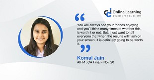 Komal Jain, All India Topper (AIR-1), CA Final, Nov 2020 in an exclusive interaction with CAclubindia