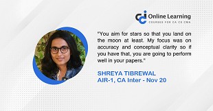 Shreya Tibrewal, All India Topper (AIR-1), CA Inter (New), Nov 2020 in an exclusive interaction with CAclubindia