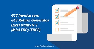 GST Invoice cum GST Return Generator Excel Utility V.1 (Mini ERP) (FREE)