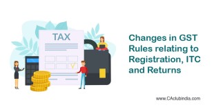 Changes in GST Rules relating to Registration, ITC and Returns