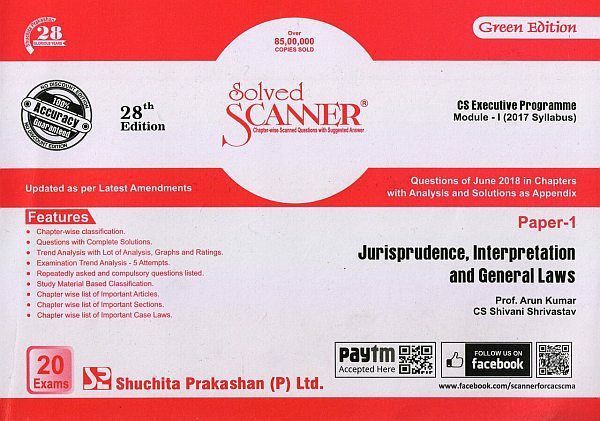 Jurisprudence, Interpretation and General Laws Solved Scanner CS Executive
