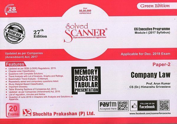 Company Law Solved Scanner CS Executive 2017 Syllabus