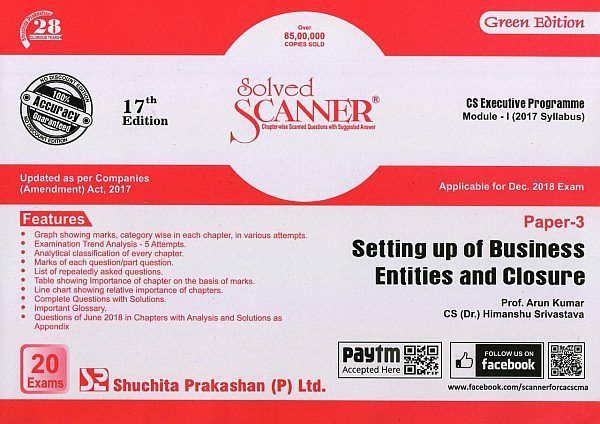 Setting up of Business Entities and Closure Solved Scanner CS Executive
