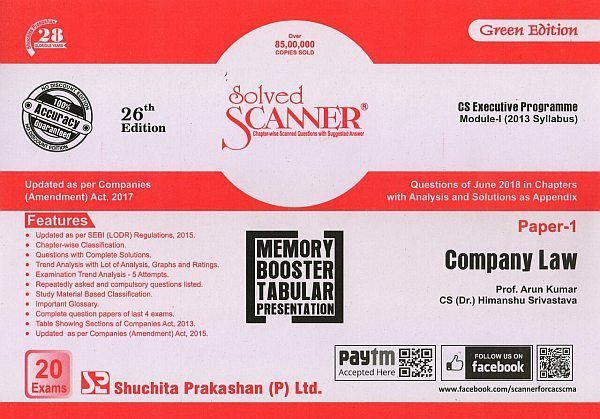 Company Law Solved Scanner CS Executive 2013 Syllabus