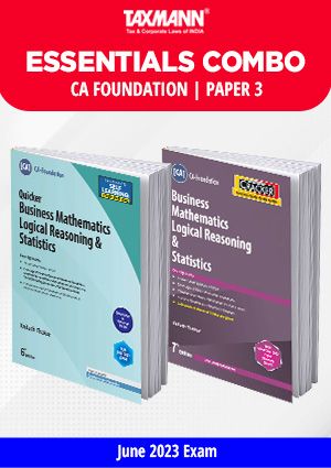 ESSENTIALS COMBO | CA Foundation | June 2023 Exams – Paper 3 | Business Mathematics Logical Reasoning & Statistics (Maths, Stats & LR | BMLRS) | Set of 2 Books