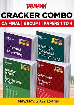CRACKER COMBO | CA Final May/November 2022 Exams – Group 1 | Papers 1 to 4 FR, SFM, Audit & Laws | Set of 4 Books