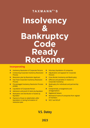 Insolvency & Bankruptcy Code Ready Reckoner	