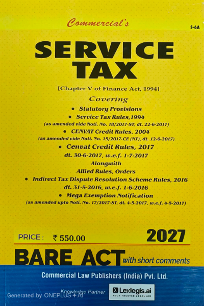Service Tax,  Bare Act