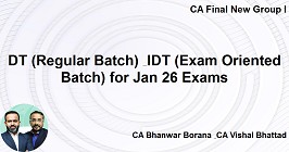 DT (Regular Batch) & IDT (Exam Oriented Batch) for Jan 26 Exams