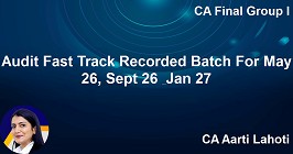 Audit Fast Track Recorded Batch For May 26,Sept 26 & Jan 27