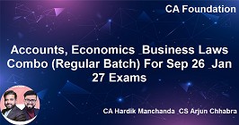 Accounts, Economics & Business Laws Combo (Regular Batch) For Sep 26 & Jan 27 Exams