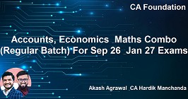 Accounts, Economics & Maths Combo (Regular Batch) For Sep 26 & Jan 27 Exams