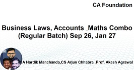 Business Laws, Accounts & Maths Combo (Regular Batch) Sep 26, Jan 27