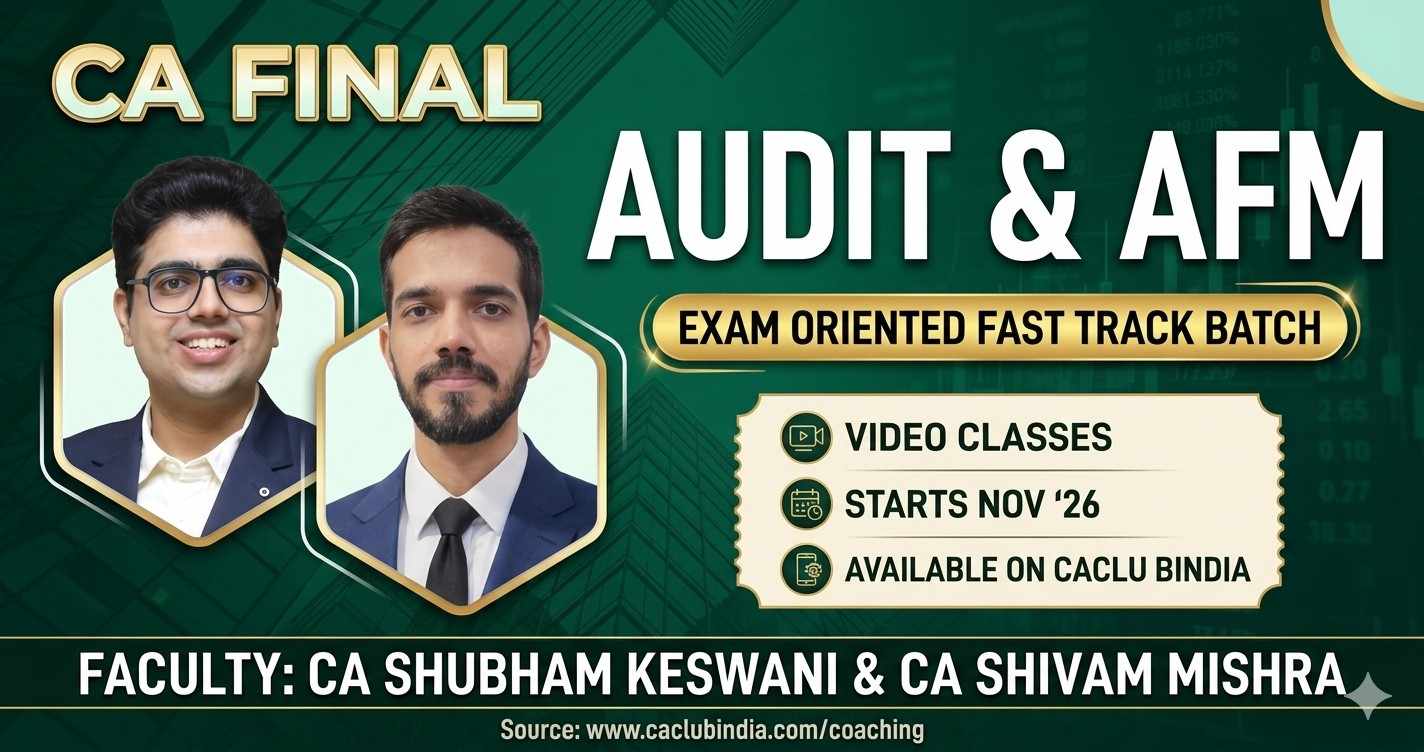 Audit & AFM (Exam oriented-Fastrack Batch) For Nov 26 & onwards
