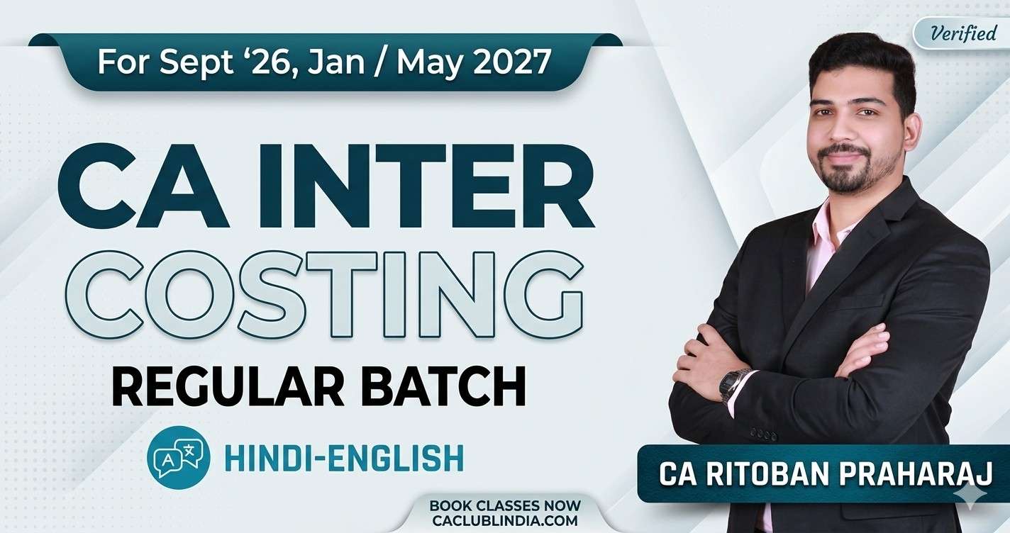 Cost and Management Accounting Hindi-English Regular Batch for Sept 26, Jan 27 & May 27